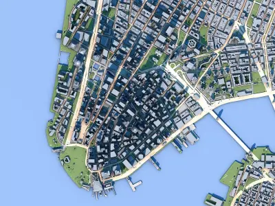 Manhattan Island New York City United States 3D model