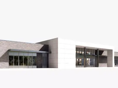 police station Low-poly 3D model