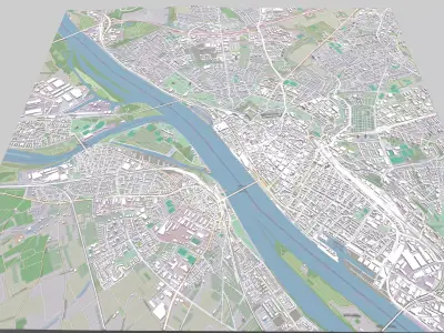 Cityscape Mainz Germany 3D model
