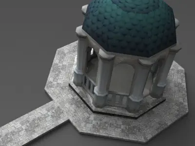 Garden pavilion Low-poly 3D model