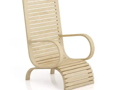 Wooden Armchair 3D model