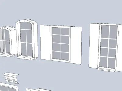 Low poly building set House constructor elements pack  Low-poly 3D model