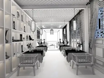 Business Restaurant - Coffee - Banquet  212 3D model