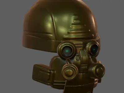 Gas mask helmet 3d model scifi Low-poly  3D model