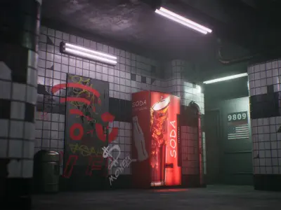 Subway Station Low-poly 3D model