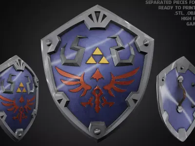Zelda Tears of the Kingdom Link Hylian Shield for Cosplay 3D print model