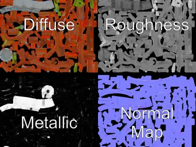 Rustic Metal Plant Stand Model Pack Low-poly 3D model