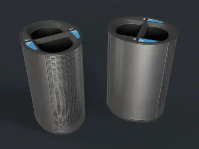 Street Trash Can 23 PBR Game Ready Low-poly 3D model