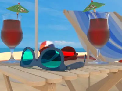 The Beach ring and ball 3D model