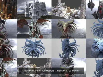 Halloween Horror Architecture Collection 1 3D Model Pack