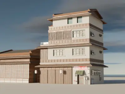 8 Japanese Building Pack 3D model