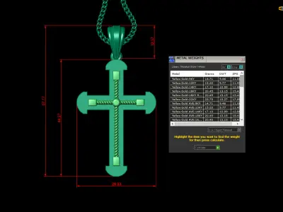 Cross Light Gold 4CP062 3DM STL 3D model