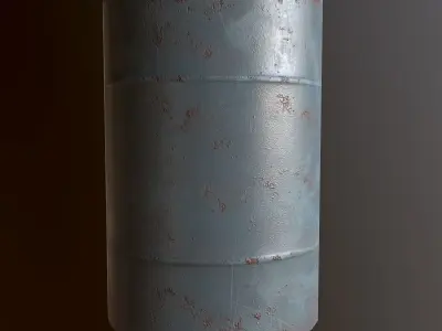 Metal Barrel - PBR Game Ready Low-poly 3D model