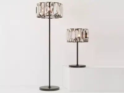 Restoration Hardware HARLOW CRYSTAL TABLE LAMP FLOOR LAMP 3D model