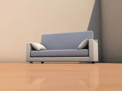 Sofa with cushions 3D model