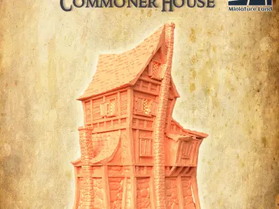Old Commoner House Tabletop Terrain 28 MM 3D print model