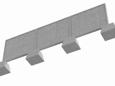 Concrete Wall 3D model 5