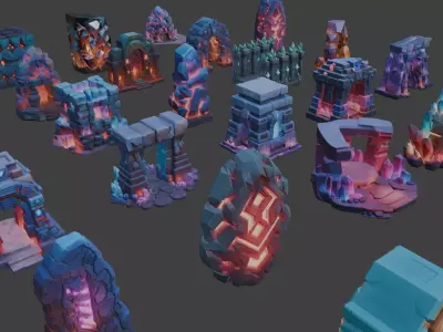 Crystallized Objects Pack I 3D model