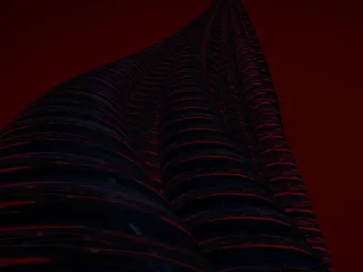 Tube Building Alien Crystal 2 3D model