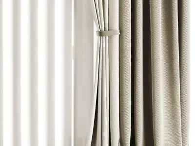 Silk and Cotton Curtain Low-poly 3D model