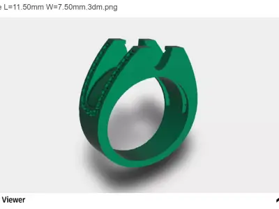 Men Ring With Diamond Cut Center 3D print model