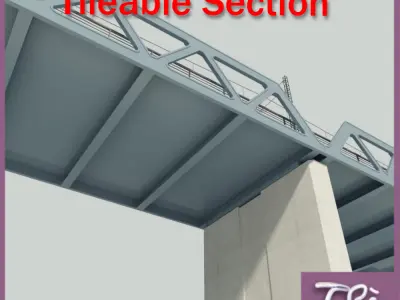 3 IRON RAILWAY BRIDGE 3D model