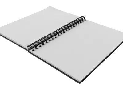 Open Notebook Stationery Journal Low-poly 3D model