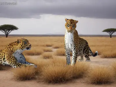  Leopard with Fur Rigged 