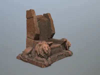 Lion Throne Low-poly 3D model