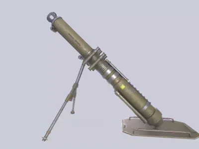 Sci fi mortar Low-poly 3D model