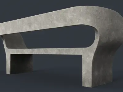 Modern Outdoor Bench 30 PBR Game Ready Low-poly 3D model