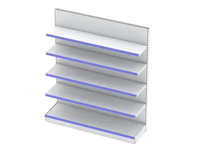 Supermarket Single Shelves 2 3D model