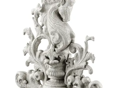 Horse art statue Low-poly 3D model