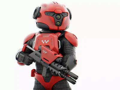 CYBER SOLDIER MECHA   RIGGED 3D model