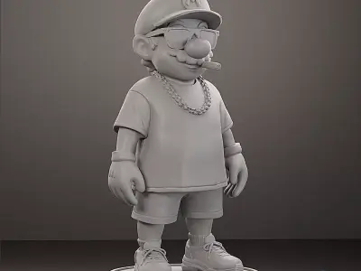 Super Mario Street Style -  3D Printable Figure - Presupported 3D print model