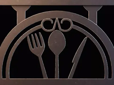 Restaurant Signboard Low-poly 3D model