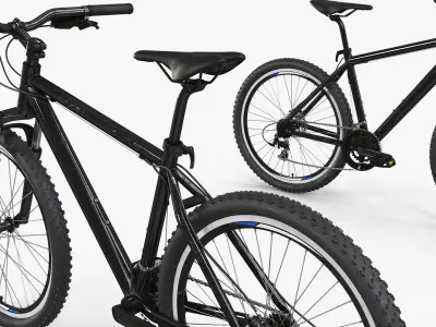  Cross Country Hardtail Bicycle Gray Black Rigged 