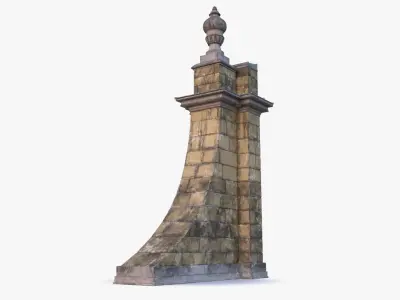 Stone Pillar 0004 Low-poly 3D model