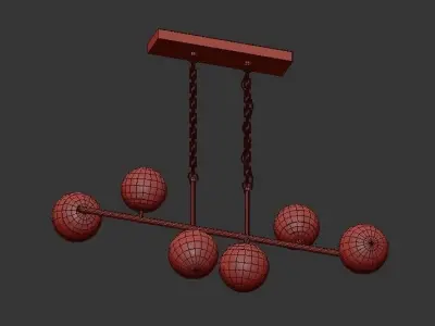 Gold Modern Chandelier 3D model