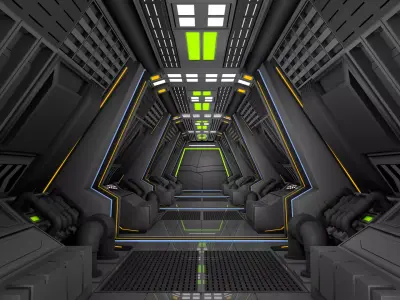 Sci Fi Corridor  3D model 44