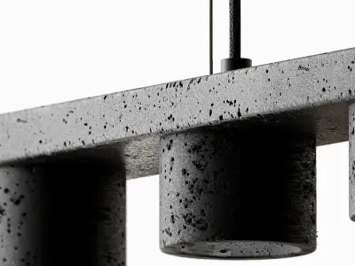 Lava Stone and Aluminum Pendant Light T6 by Buzao 3D model