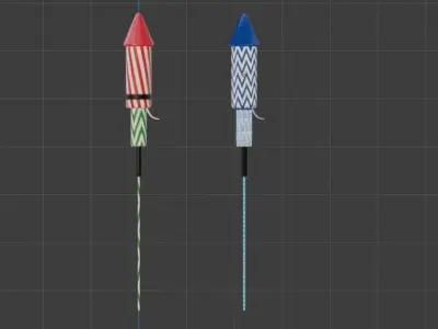 ROCKET FIRECRACKERS - INDIAN FIRECRACKER Low-poly 3D model