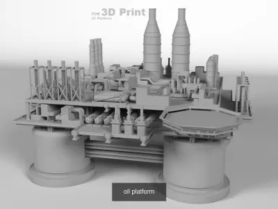 Four oil platforms for printing 3D Model Pack
