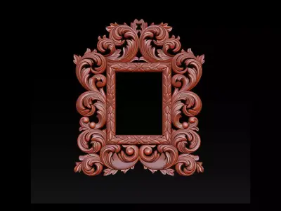 3D Frame - Wood Carving STL Model for CNC Router 3D print model