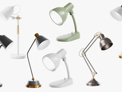  20 Desk Lamps - PBR High Quality Models Bundle 