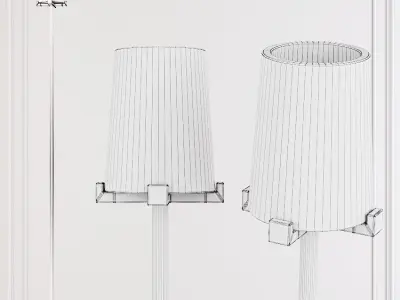 Restoration Hardware PAUILLAC FLOOR LAMP Glass shade and Nickel 3D model