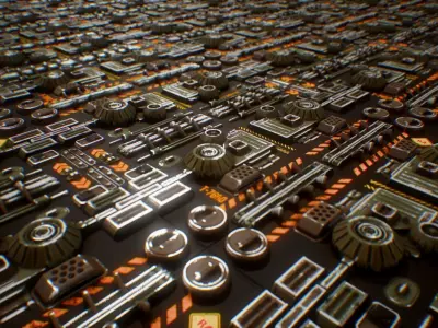 PBR Sci-Fi Industrial Texture 22 Low-poly 3D model