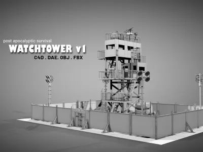Post Apocalyptic Survival Watchtower v1 3D model