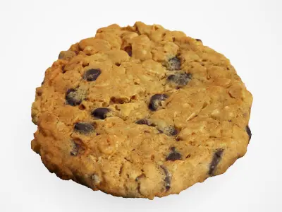Chocolate Chip Cookie - Photorealistic Scan Low-poly 3D model