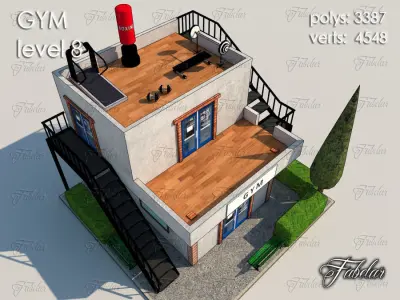 Gym Level Low-poly 3D model